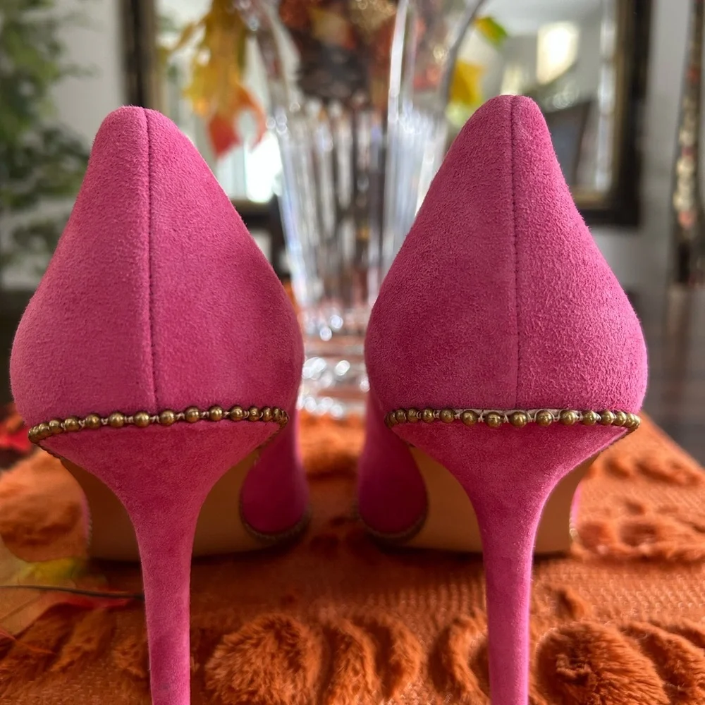 Coach Waverly85 Beadchain Suede Heels - Picture 4 of 9